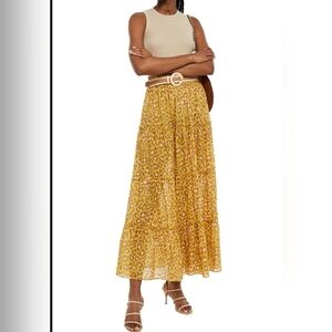Zimmermann Carnaby Leopard-Print Cotton-Voile Maxi Skirt Mob Wife Size 1
